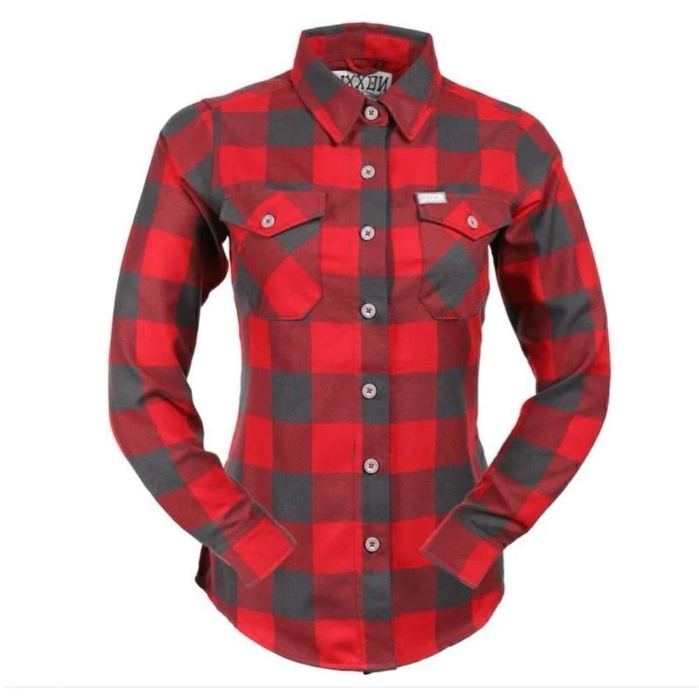 DIXXON Women’s Fifty Fifty Red and Grey Checkered Flannel NWOT